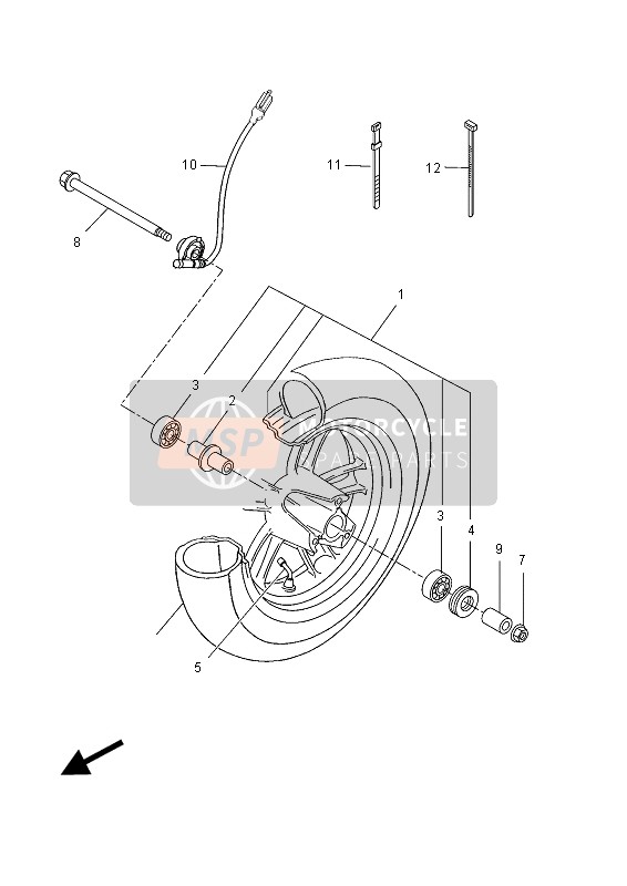 Yamaha YN50FU 2015 Rueda delantera para un 2015 Yamaha YN50FU